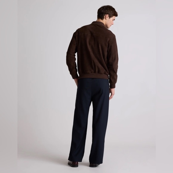 QUINCE Espresso 100% Top Grain Goat Suede Men’s Bomber Jacket NWT Size Large - Picture 6 of 13